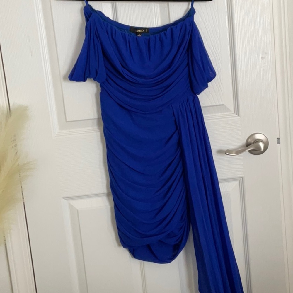 Vince Camuto Royal Blue One Shoulder Dress